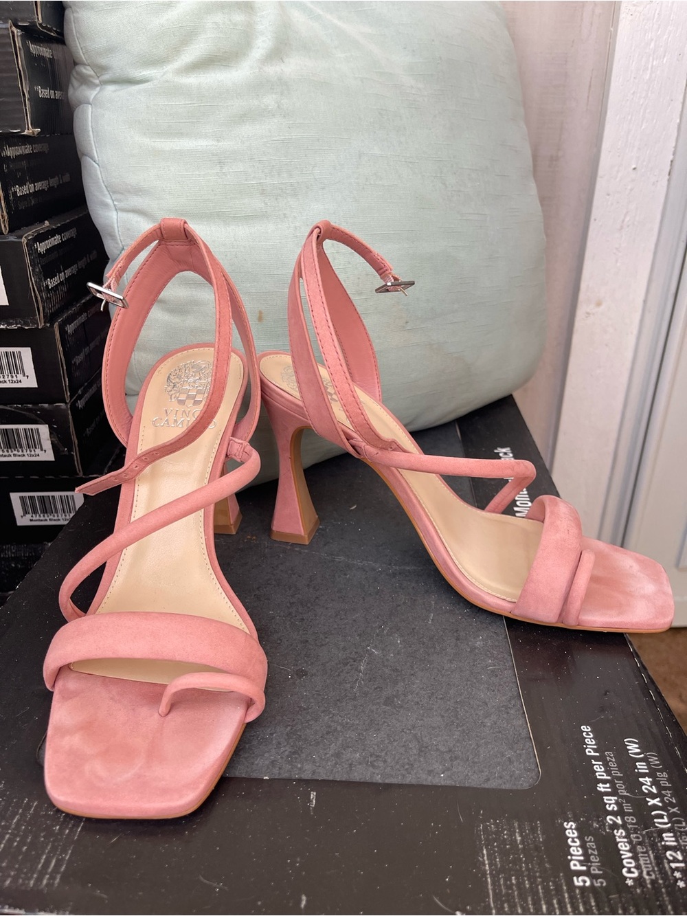Vince Camuto Dusty Rose Strappy Block Heel Sandals